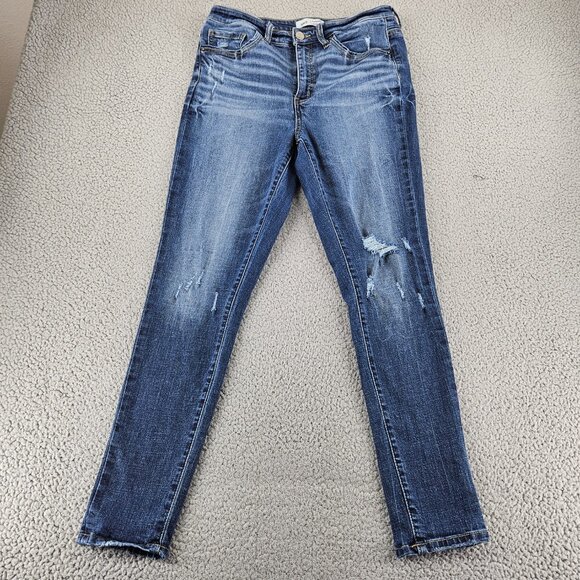 Buckle Denim - BKE Parker Jeans Womens 29x29.5 Parker Blue Denim Distressed High Rise Skinny